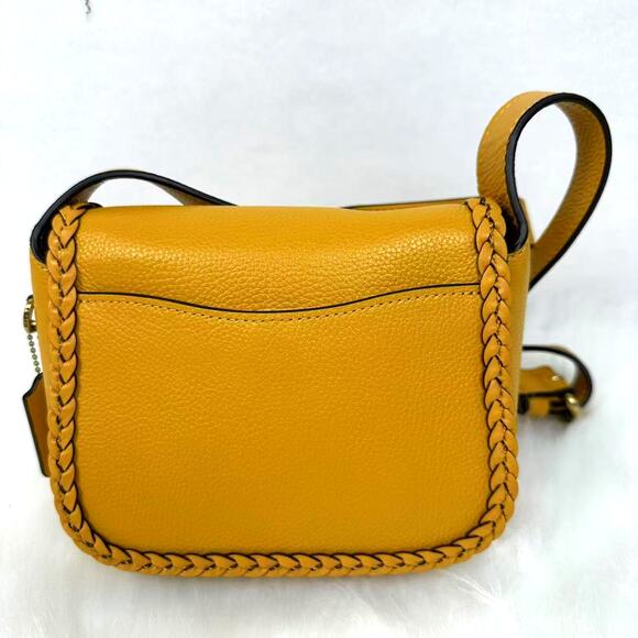 Coach Tabby Leather Crossbody Messenger 19 With Braid- Brass/Buttercup CJ837 NWT - Picture 3 of 15
